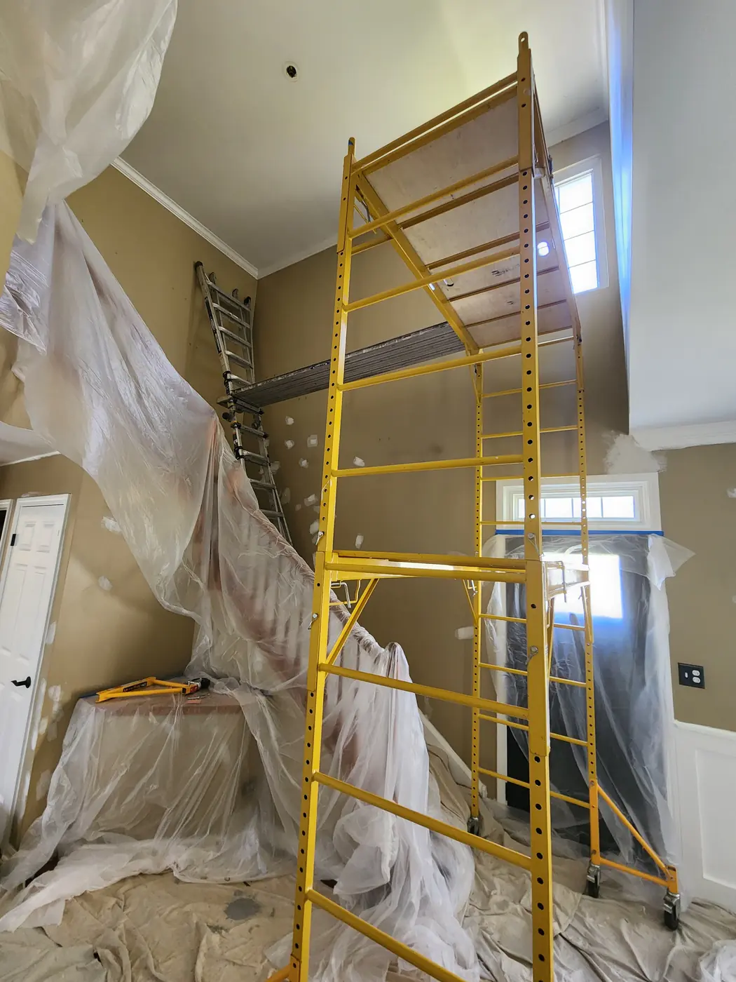 Stairwell before interior painting in Prospect Heights, IL